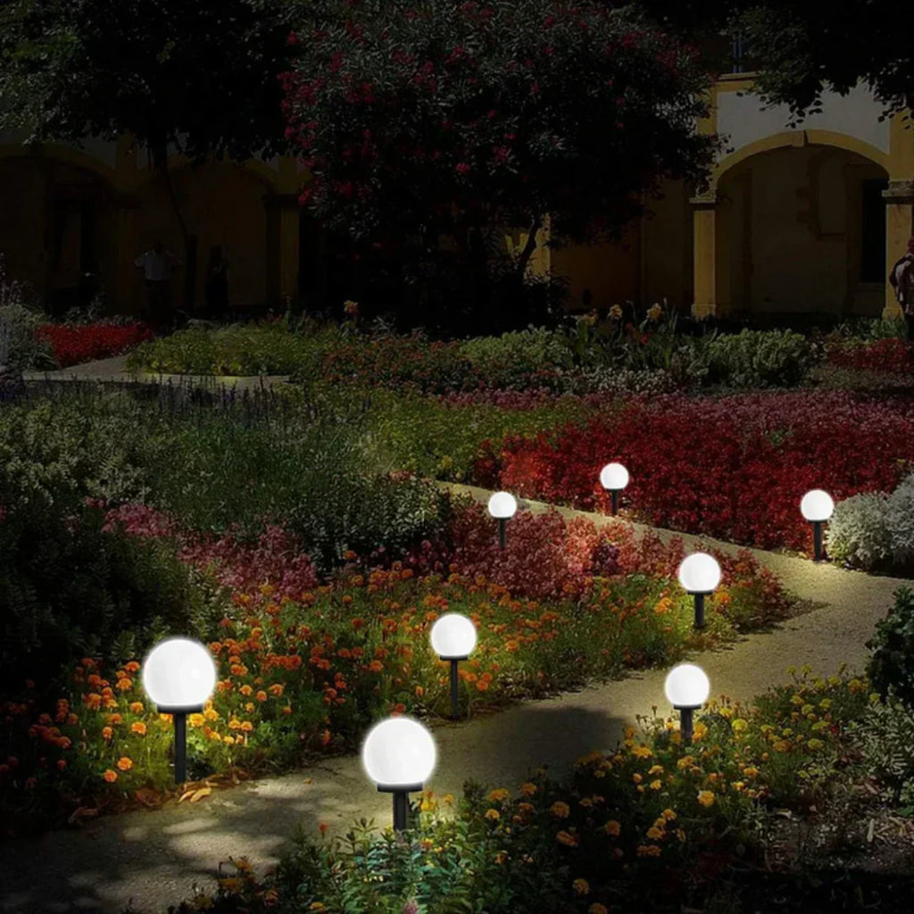 Solar Garden Globe Lights Set of 3 with Soft White Outdoor Glow