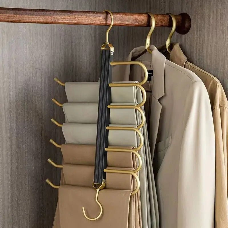 Space-saving aluminum trouser hanger