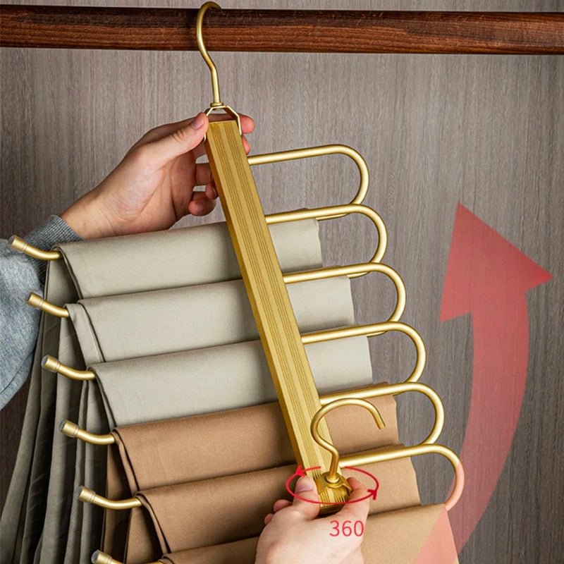 Space-saving aluminum trouser hanger