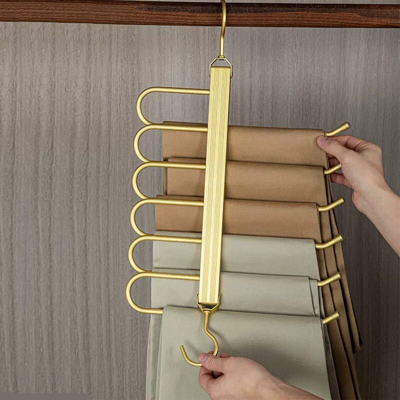 Space-saving aluminum trouser hanger