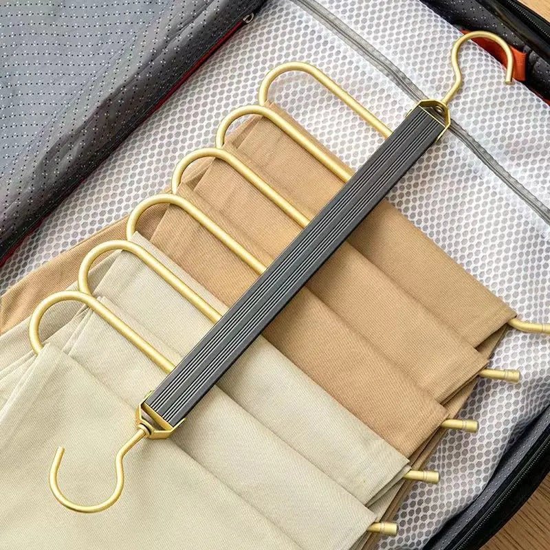 Space-saving aluminum trouser hanger