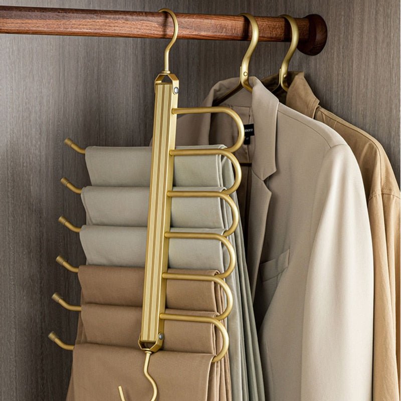 Space-saving aluminum trouser hanger