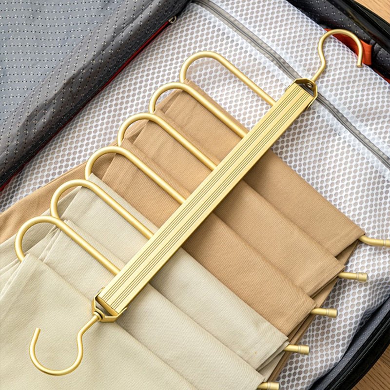 Space-saving aluminum trouser hanger