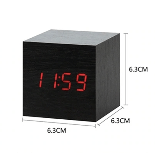 Minimalist Wooden LED Alarm Clock with Digital Display