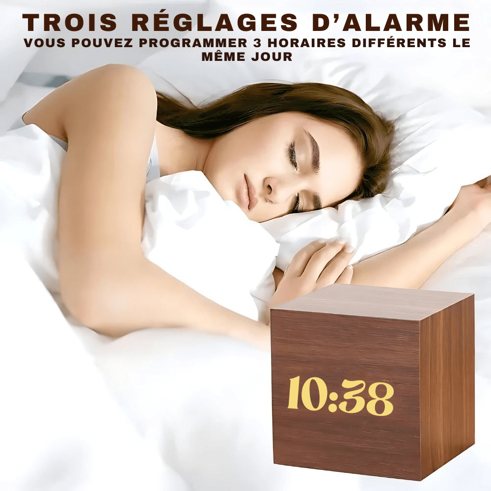 Minimalist Wooden LED Alarm Clock with Digital Display