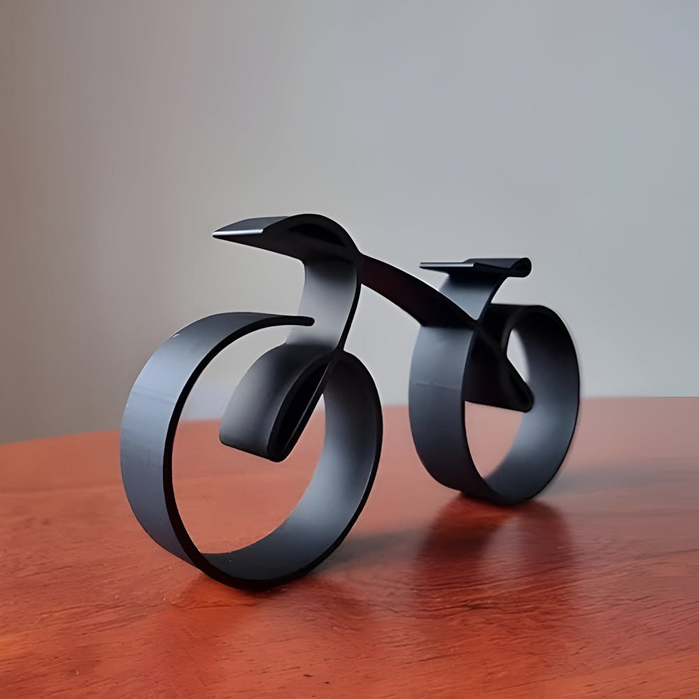 Minimalist style metal cycling sculpture