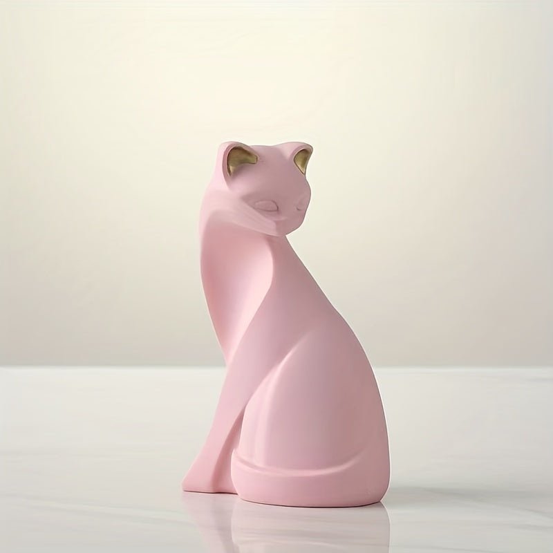 Virelle Maison - Statue décorative de chat en résine – Finition mate minimaliste | Virelle Maison