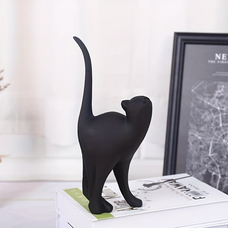 Virelle Maison - Statue décorative de chat en résine – Finition mate minimaliste | Virelle Maison