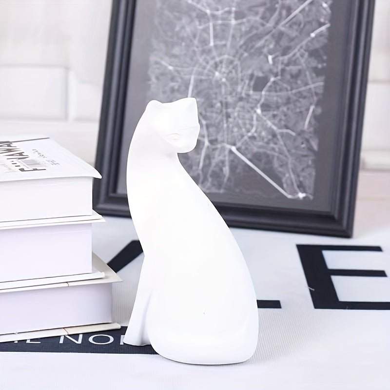 Virelle Maison - Statue décorative de chat en résine – Finition mate minimaliste | Virelle Maison