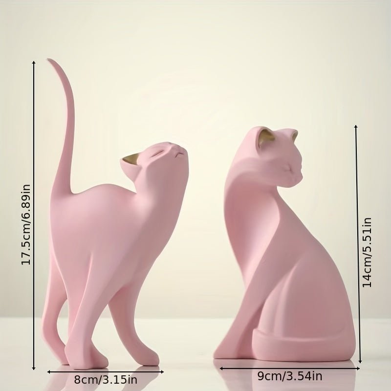 Decorative Resin Cat Statue – Minimalist Matte Finish