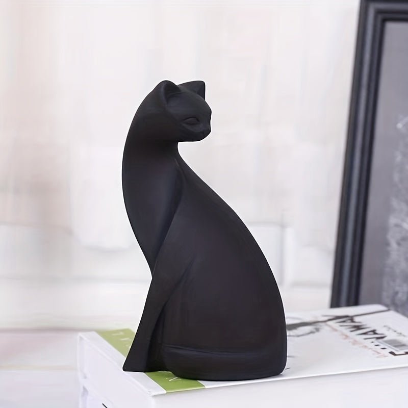 Virelle Maison - Statue décorative de chat en résine – Finition mate minimaliste | Virelle Maison